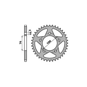 Couronne PBR Racing aluminium Ultra-Light anodisé dur 1031 - 520