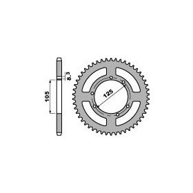 Couronne acier PBR 48 dents chaîne 428 YAMAHA XT125X