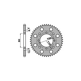 Couronne acier PBR 37 dents chaîne 520 Suzuki RG250