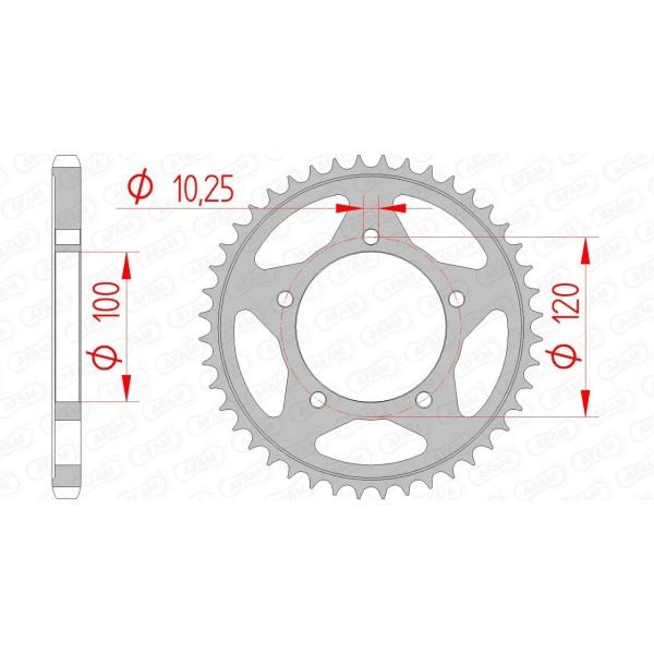 Couronne AFAM 40 dents type 35802 pas 525 acier APRILIA 750 Dorsoduro