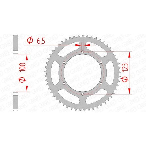 Couronne AFAM 52 dents type 92114 pas 420 acier APRILIA RS 50