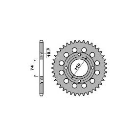 Couronne acier PBR 33 dents chaîne 530 Honda CB500T