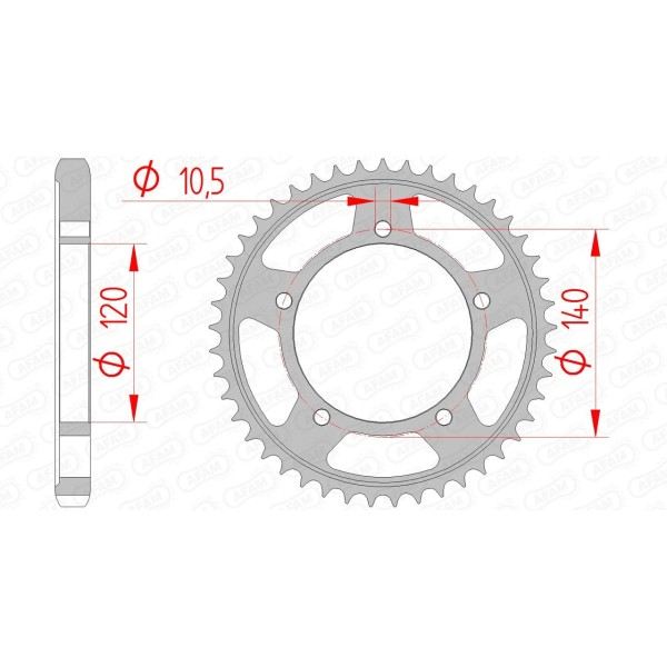 Couronne AFAM 42 dents type 86603 pas 530 acier SUZUKI GSX-R 1000