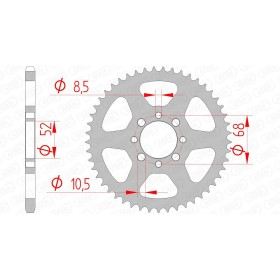 Couronne AFAM 46 dents type 14100 pas 420 acier KAWASAKI AE 80