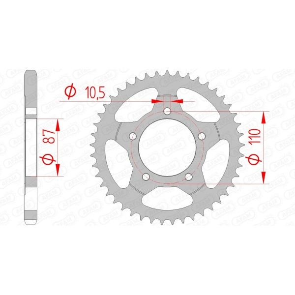 Couronne AFAM 45 dents type 14404 pas 525 acier SUZUKI GSF 400 Bandit