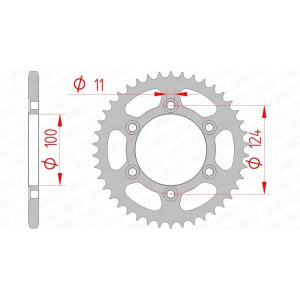 Couronne AFAM 45 dents type 50602 pas 520 acier DUCATI 400 Supersport