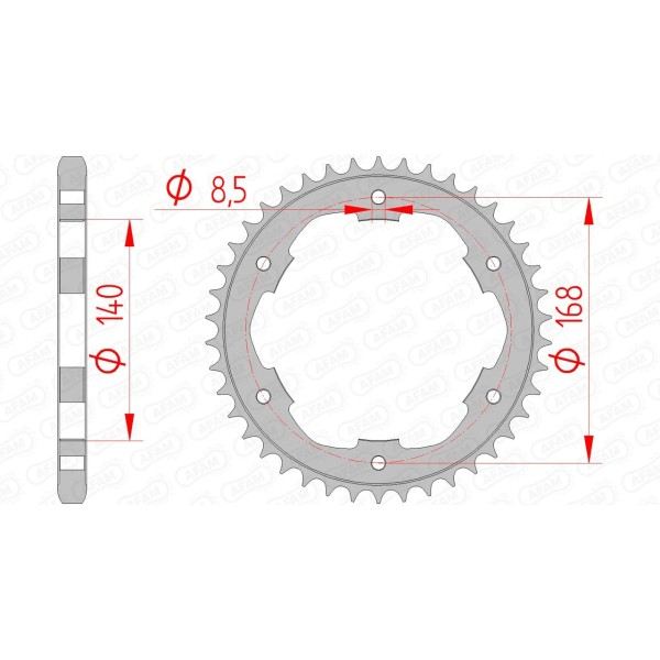 Couronne AFAM 41 dents type 92634 pas 525 acier BMW F 650 GS