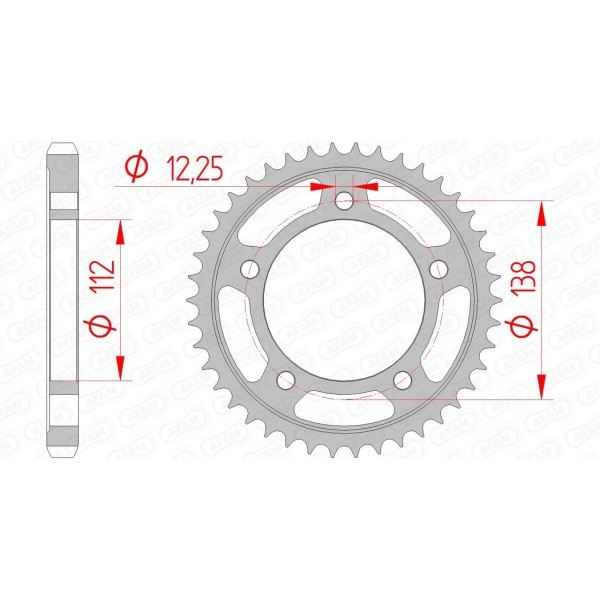 Couronne AFAM 43 dents type 10508 pas 530 acier HONDA CBR 600 F