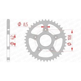 Couronne AFAM 39 dents type 44203 pas 520 acier APRILIA 125 Pegaso