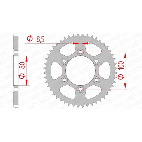 Couronne AFAM 52 dents type 80105 pas 420 acier RIEJU RRX 50 SM Spike