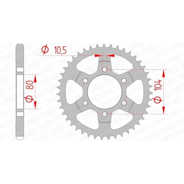 Couronne AFAM 40 dents type 16610 pas 525 acier KAWASAKI ZX 6 R