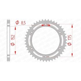 Couronne AFAM 43 dents type 12301 pas 520 acier YAMAHA DT 200 R