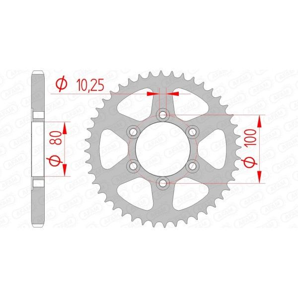 Couronne AFAM 42 dents type 92666 pas 525 acier VOXAN 1000 Black Magic