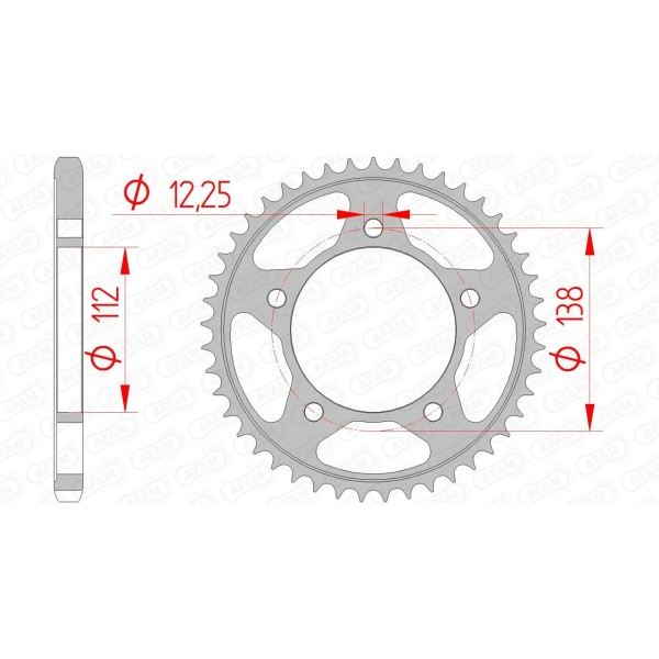 Couronne AFAM 42 dents type 10613 pas 525 acier HONDA CB 600 F Hornet