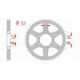 Couronne AFAM 51 dents type 12208 pas 428 acier YAMAHA TW 125