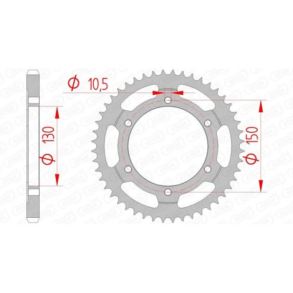 Couronne AFAM 49 dents type 10502 pas 525 acier HONDA XL 600 V Transalp