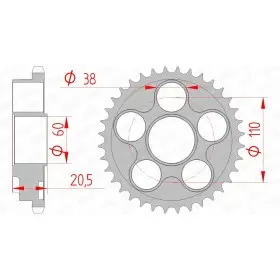 Couronne AFAM acier standard 50605 - 525