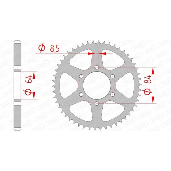 Couronne AFAM 50 dents type 14200 pas 428 acier SUZUKI DR 125 S