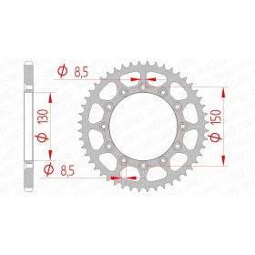 Couronne AFAM 45 dents type 12323 pas 520 acier HONDA XR 200 R