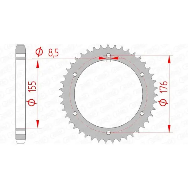 Couronne AFAM acier standard 86601 - 530