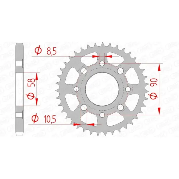 Couronne AFAM acier standard 10201 - 428