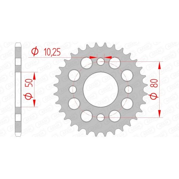 Couronne AFAM 42 dents type 92127 pas 420 acier SKYTEAM 50 Skymax