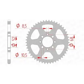 Couronne AFAM 48 dents type 14100 pas 420 acier KAWASAKI AE 80