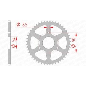 Couronne AFAM 48 dents type 146100 pas 420 acier MALAGUTI NKD 50 Drakon