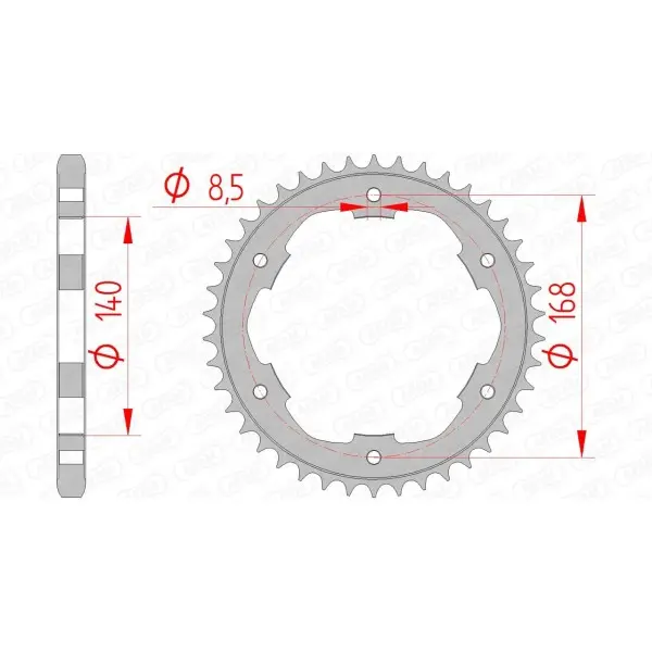 Couronne AFAM acier standard 92634 - 525