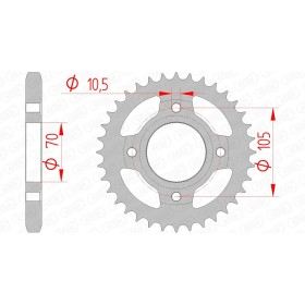 Couronne AFAM 38 dents type 10401 pas 530 acier HONDA CB 250