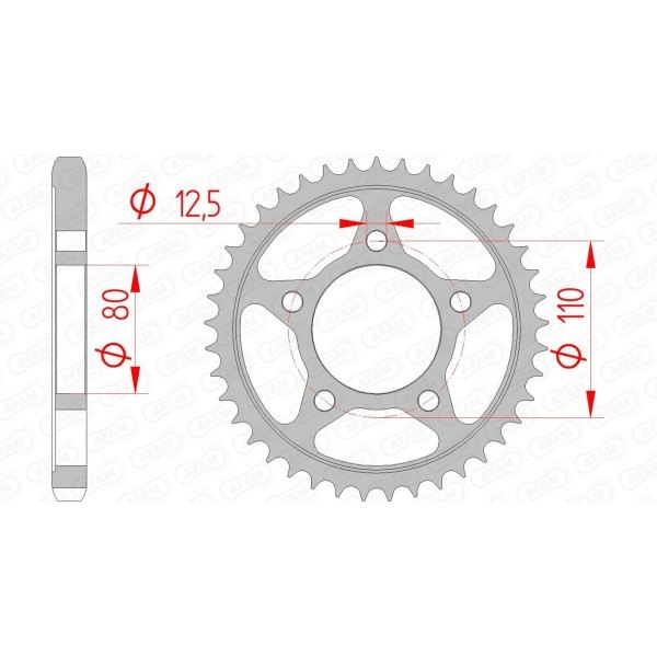 Couronne AFAM 41 dents type 10605 pas 530 acier HONDA VF 700 S