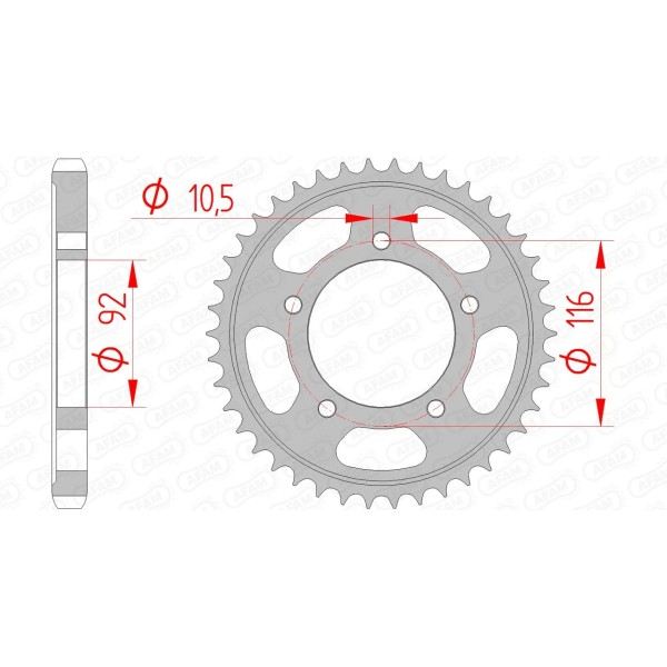 Couronne AFAM 41 dents type 16900 pas 530 acier KAWASAKI ZZR 1400 ZX 1400