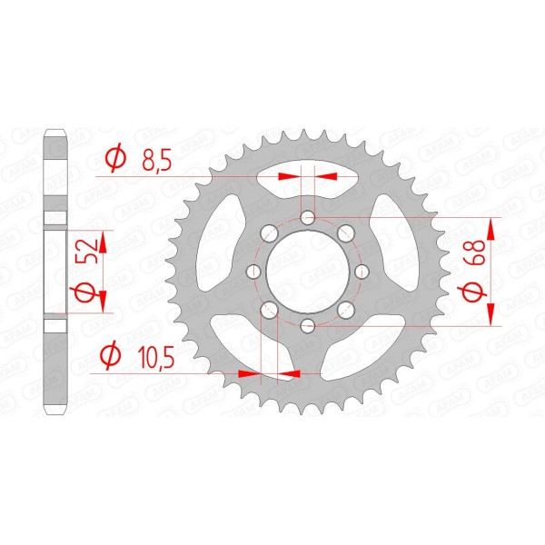 Couronne AFAM 40 dents type 14101 pas 428 acier SUZUKI DS 80