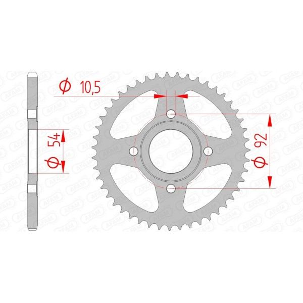 Couronne AFAM 47 dents type 12112 pas 420 acier MBK TZR 50 X-Power