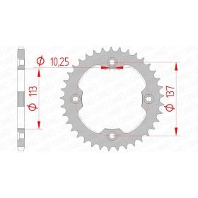 Couronne AFAM 36 dents type 14412 pas 520 acier SUZUKI LT-Z 400