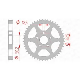 Couronne AFAM 40 dents type 92803 pas 530 acier HARLEY DAVIDSON XLH 883 4 speed Sportster
