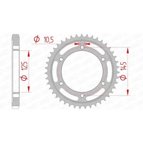 Couronne AFAM 45 dents type 12601 pas 530 acier YAMAHA FZR 600