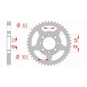 Couronne AFAM acier standard 14101 - 428
