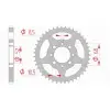 Couronne AFAM 46 dents type 14101 pas 428 acier SUZUKI DS 80