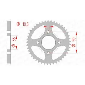 Couronne AFAM 51 dents type 10223 pas 428 acier DAELIM VC-S 125