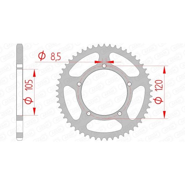 Couronne AFAM 50 dents type 35103 pas 420 acier APRILIA MX 50