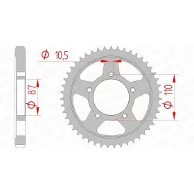 Couronne AFAM 48 dents type 14601 pas 530 acier SUZUKI GSF 600 Bandit