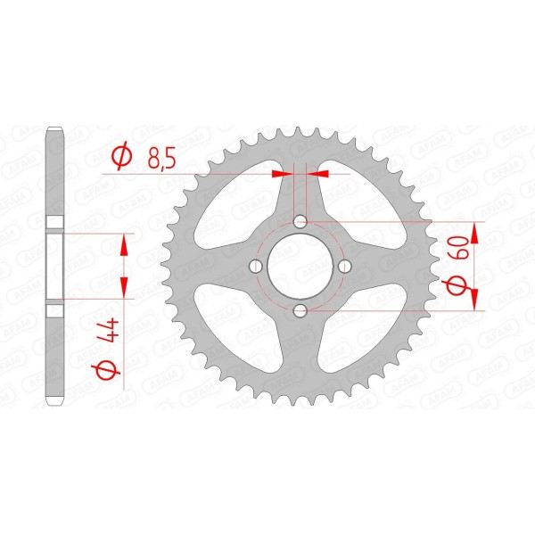 Couronne AFAM 45 dents type 12100 pas 420 acier MBK 50 X Limit Enduro