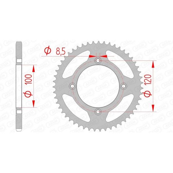 Couronne AFAM 51 dents type 38101 pas 420 acier BETA 50 RR Enduro