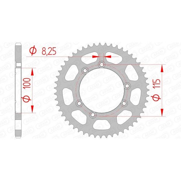 Couronne AFAM 50 dents type 92115 pas 420 acier BETA 50 RR Enduro