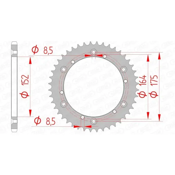 Couronne AFAM acier standard 12500 - 520