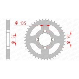 Couronne AFAM 42 dents type 10229 pas 428 acier HONDA CBR 125 R