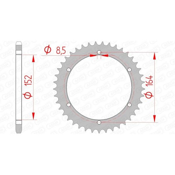 Couronne AFAM 42 dents type 12502 pas 520 acier BAROSSA 170 Baja