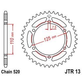 Couronne acier 39 dents JT Sprockets type 13 chaîne 520 125 FRECCIA C10