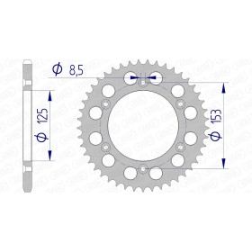 Couronne AFAM 45 dents type 11212N pas 520 alu HM-HONDA CR 125 Motard